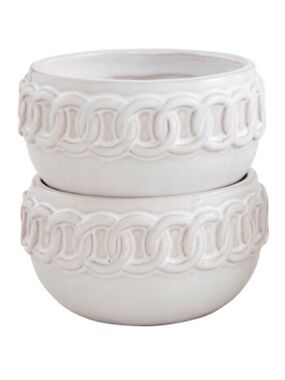 MUD PIE NWT chain link tidbit set -white